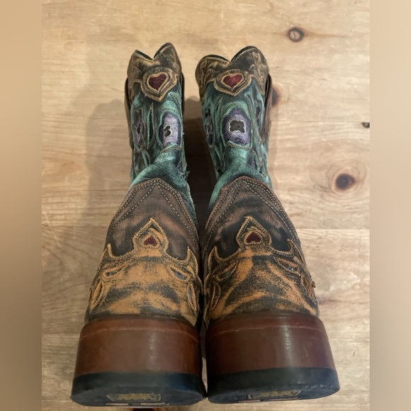 Dan Post Certified Cowgirl Bluebird Wingtip Western Boots Square Toe Size 11 - Picture 5 of 8